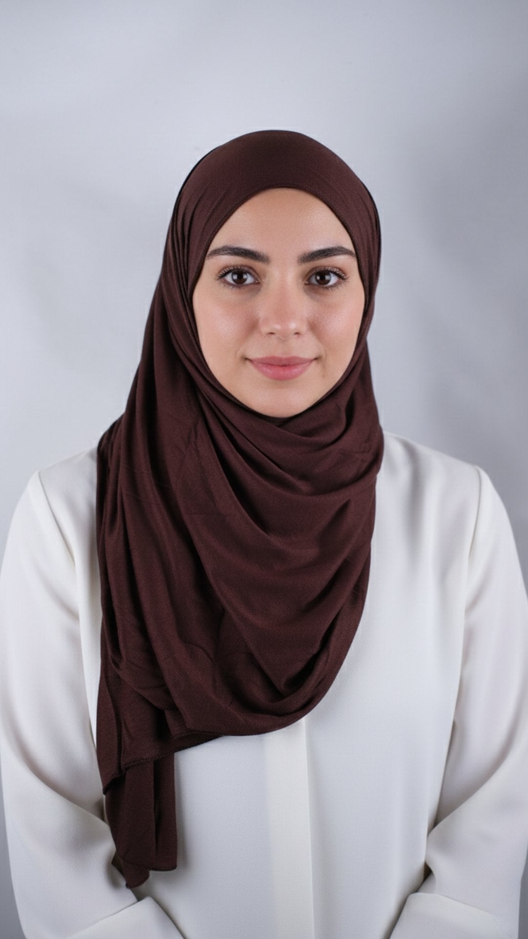 Dunkelbrauner Jersey-Schal