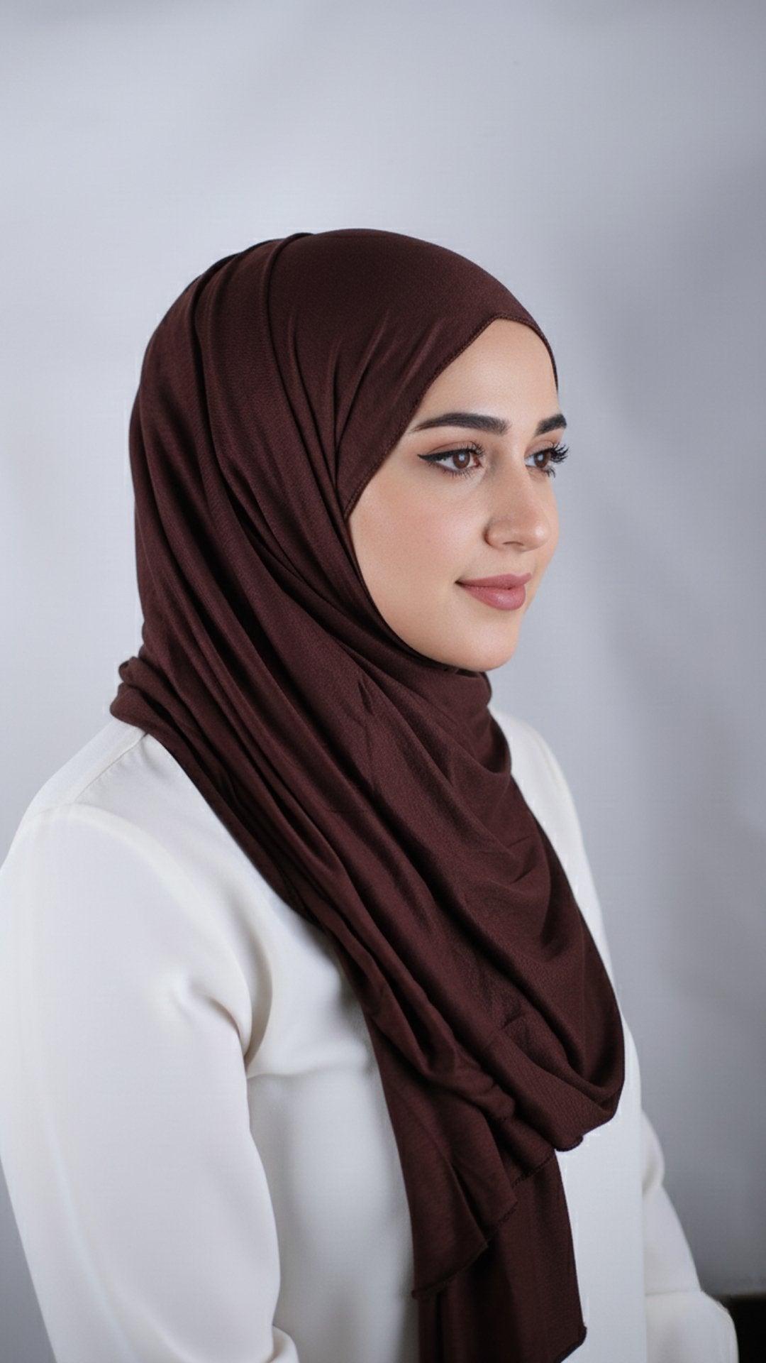 Dunkelbrauner Jersey-Schal