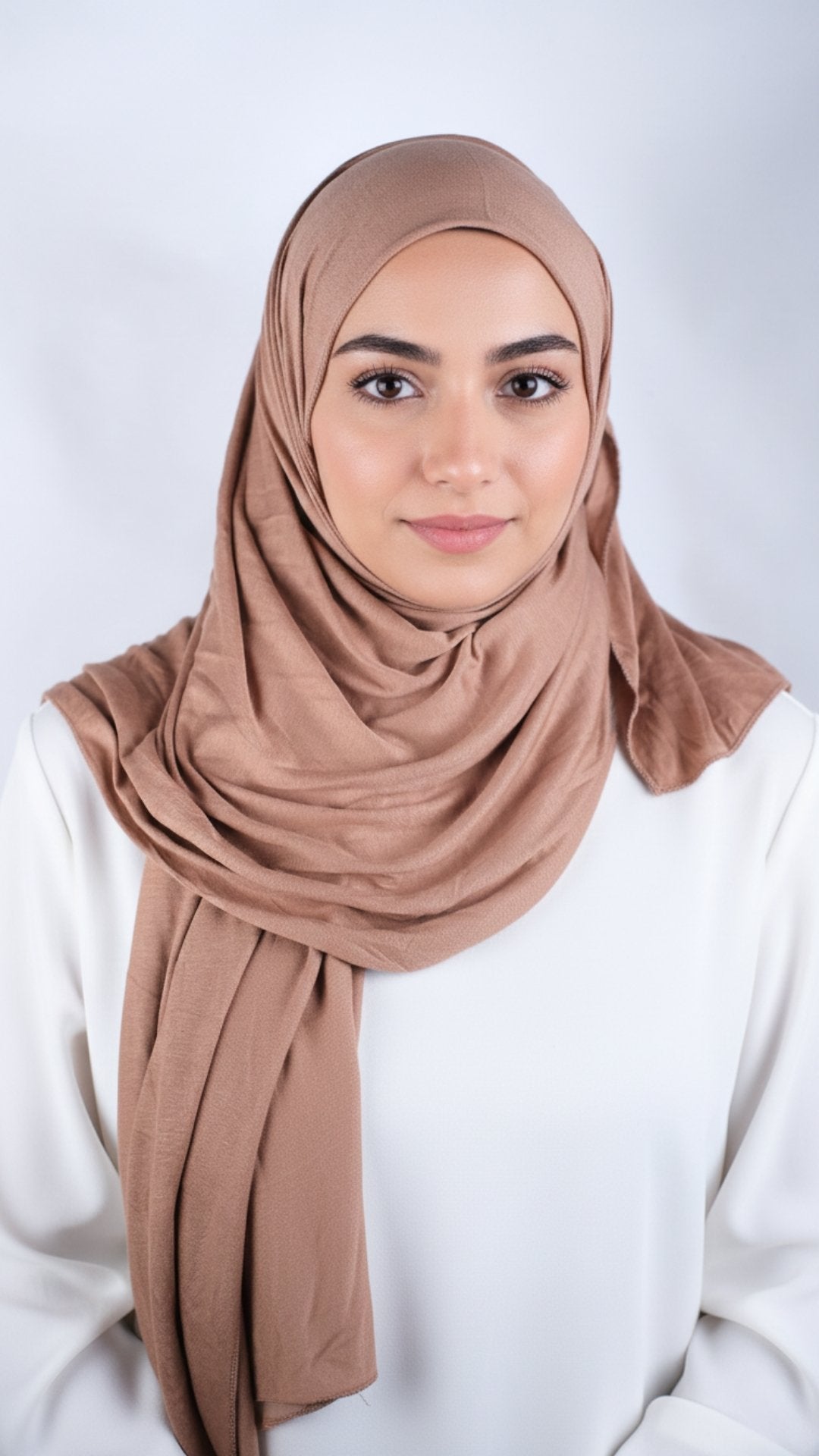 Hellbrauner Jersey-Schal