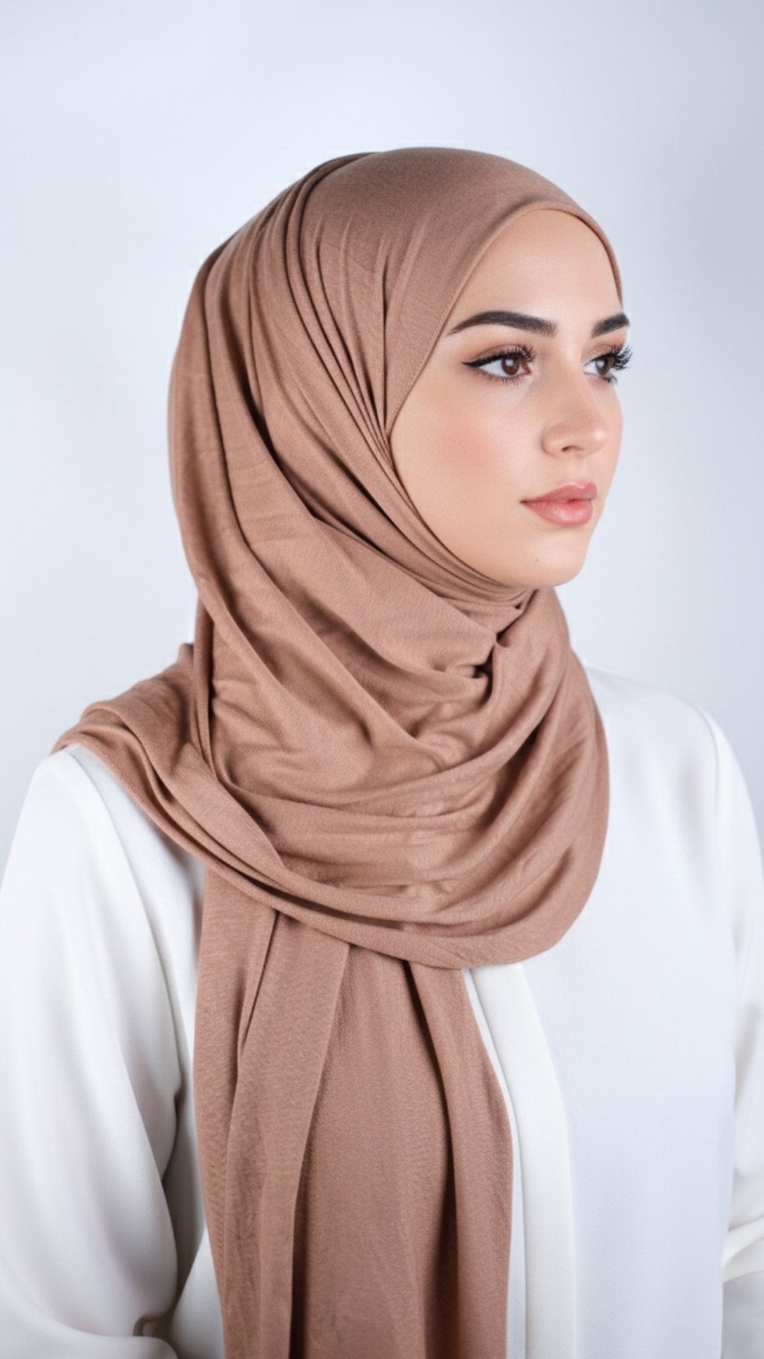 Hellbrauner Jersey-Schal